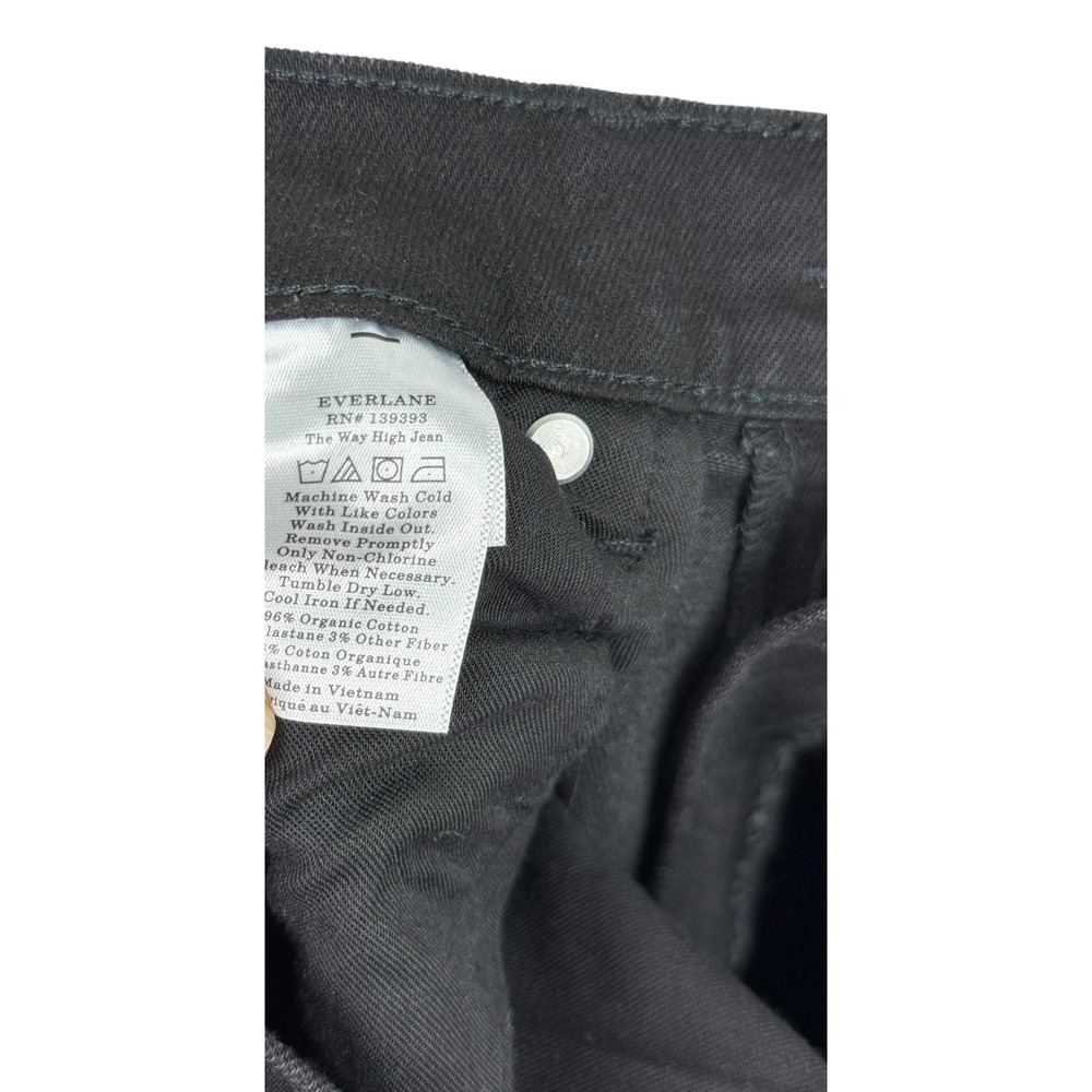 Everlane Jeans Womens 28 Black The Way High Rise Straight Organic Cotton - Picture 5 of 7